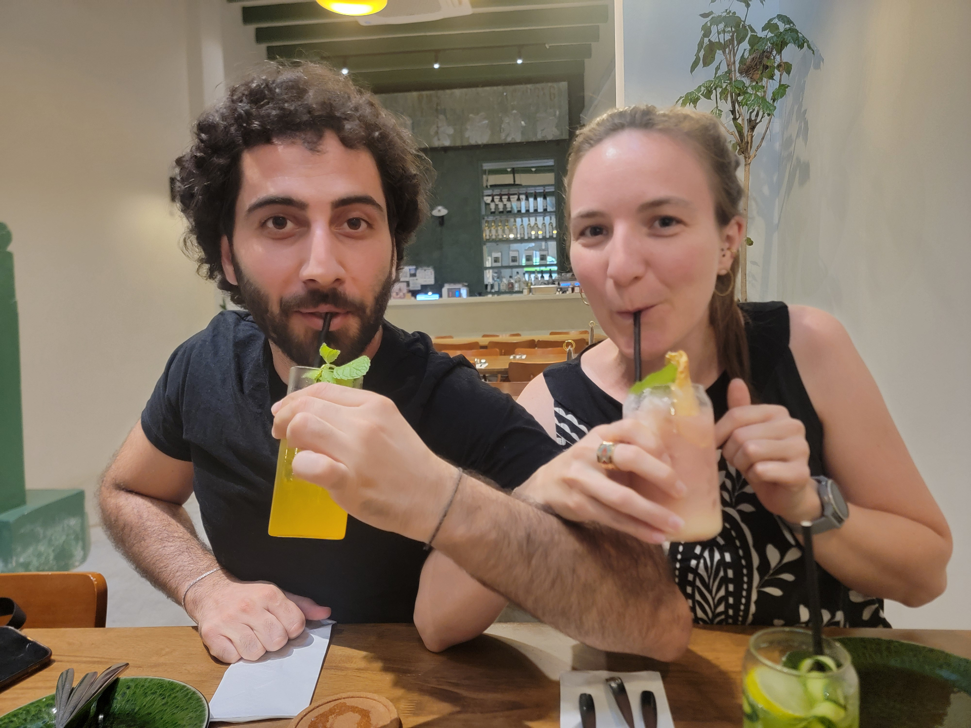 Cocktails at a restaurant
