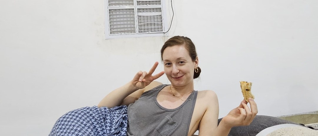 Birthday peace sign moment