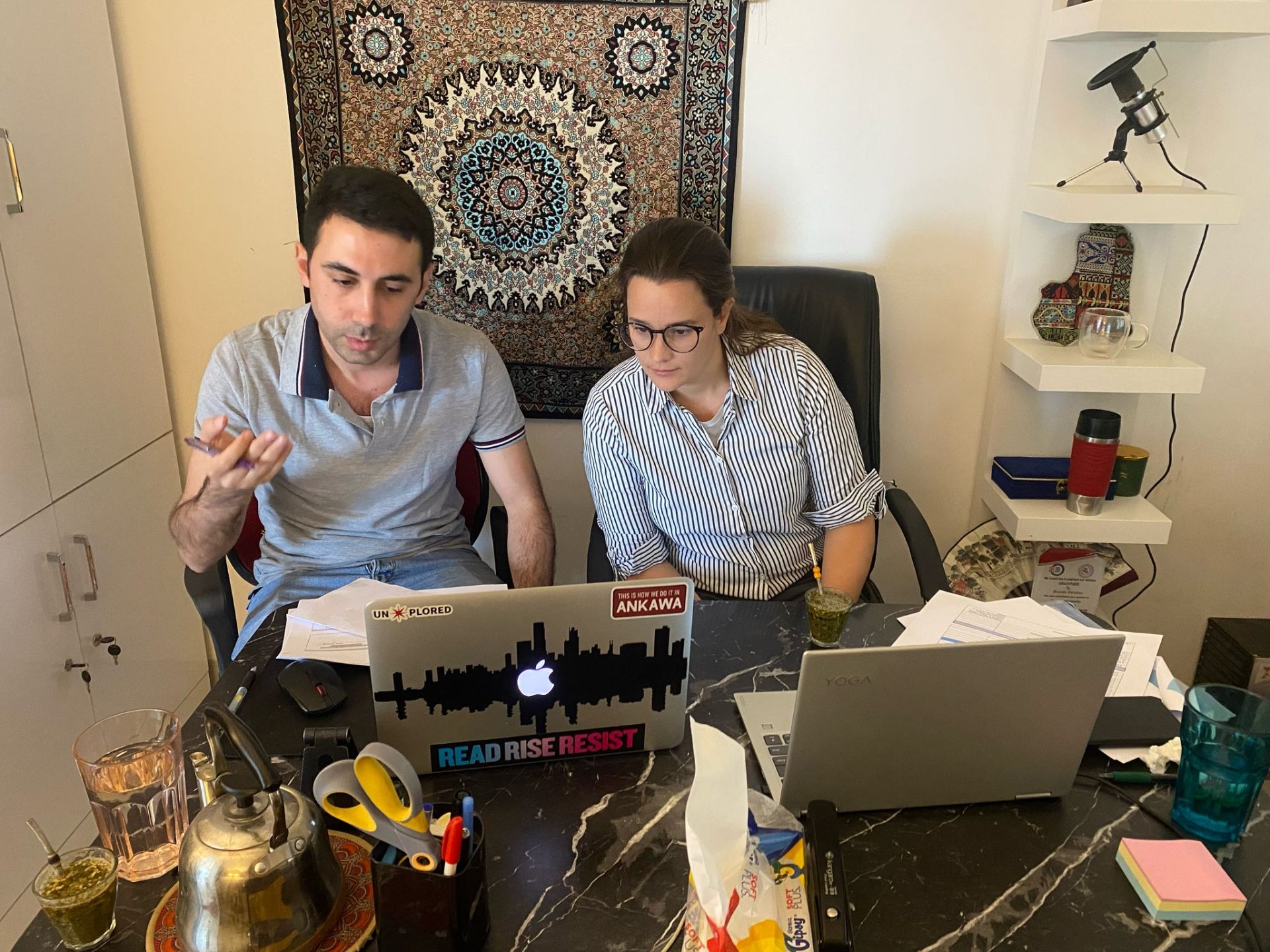 Working together at the office